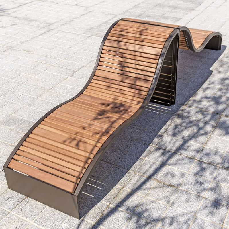 Moderne Sonnenliege - SOHA - Concept Urbain - Holz / Stahl / für