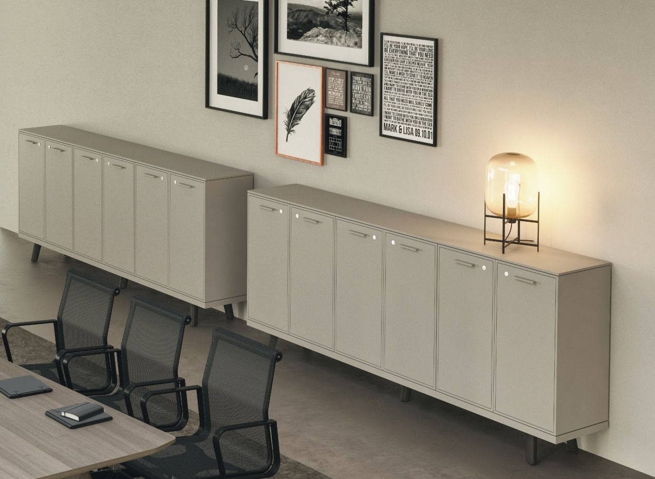 Niedriger Aktenschrank - RAIL - Bralco - aus Eiche / mit Schubladen