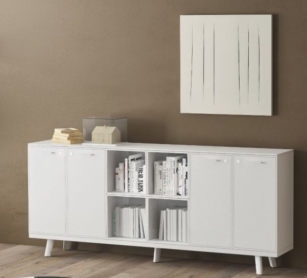 Niedriger Aktenschrank - RAIL - Bralco - aus Eiche / mit Schubladen