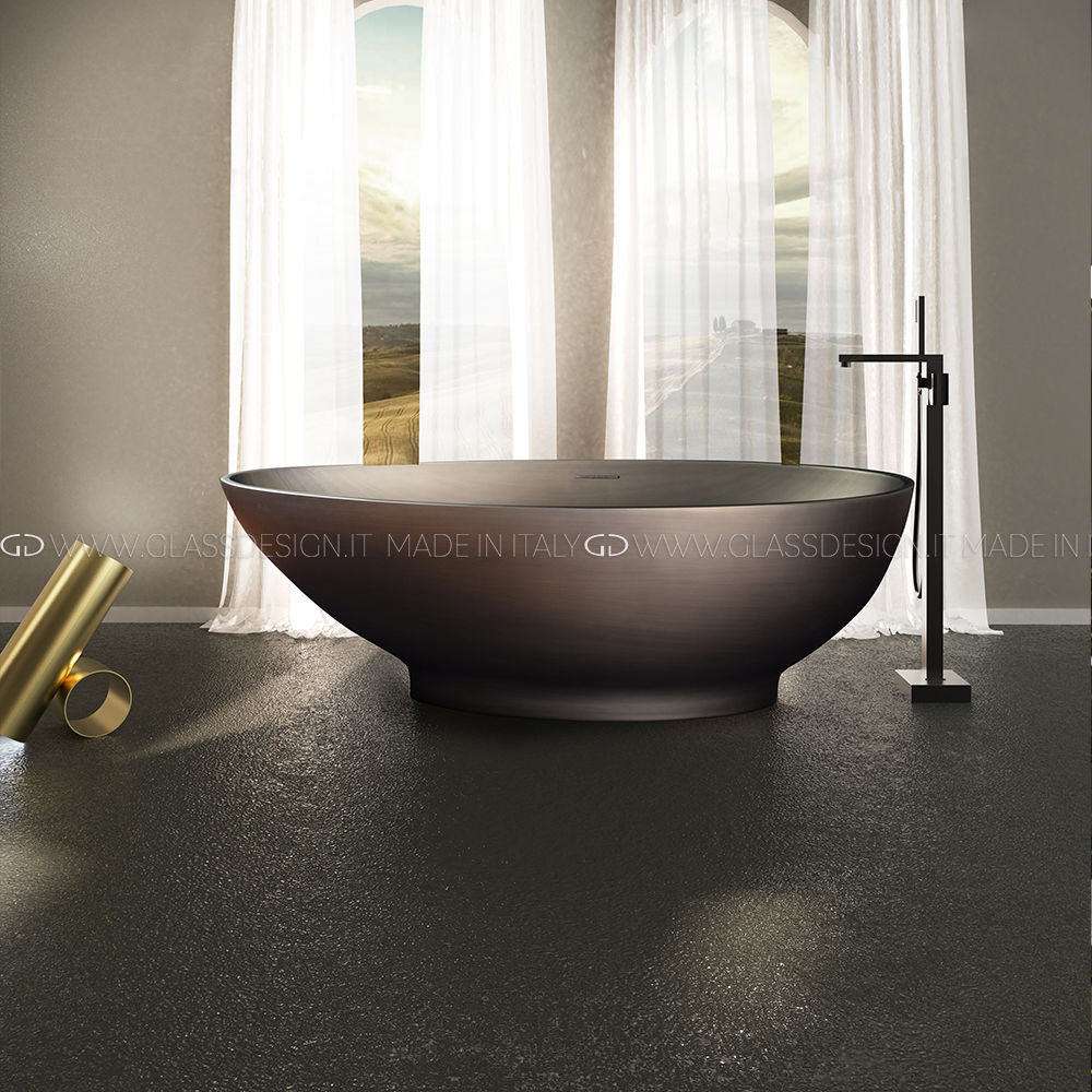 Ovale Badewanne KOOL STYLE GLASS DESIGN Srl freistehend / für