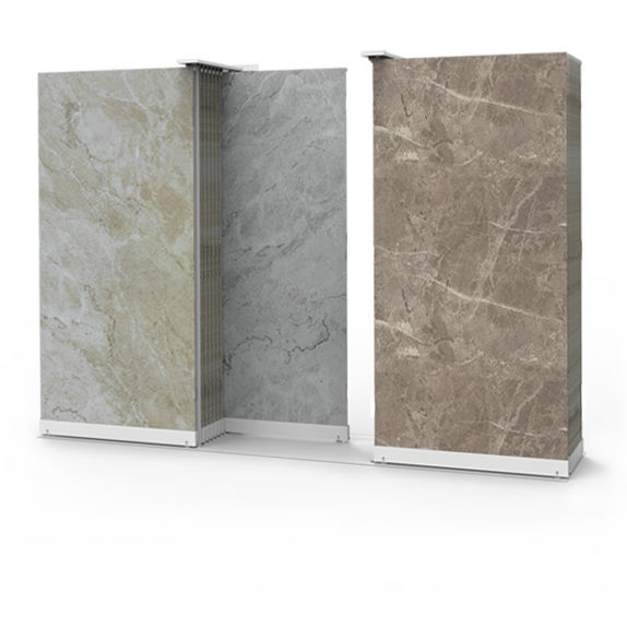Freistehender Fliesenständer – 13 Fächer – 100x40x10 Cm – Aus Stahl – Für Marmor- & Fliesenproben – Messestand