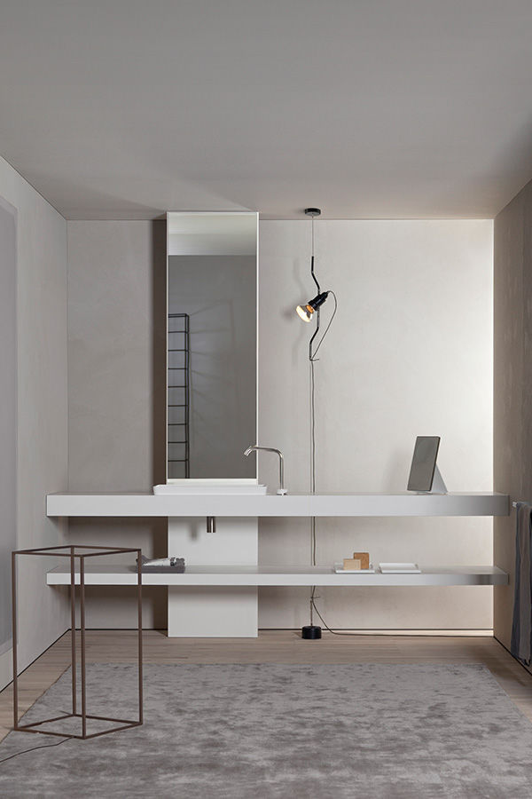 Holz-Waschtischplatte - UP - MAKRO - Marmor / Mineralwerkstoff