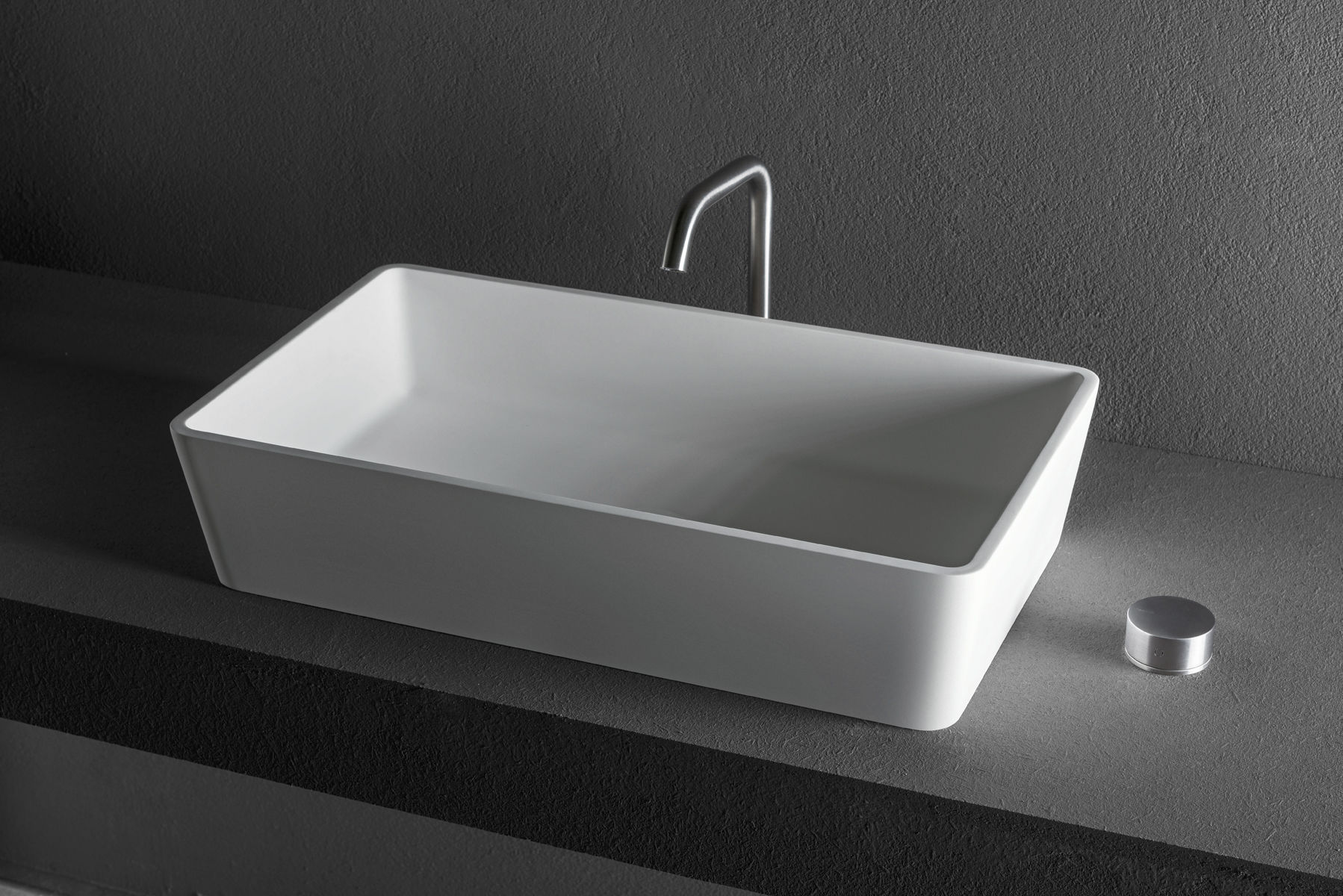 Aufsatzwaschbecken - ARTIC - MAKRO - Mineralwerkstoff / rechteckig / modern