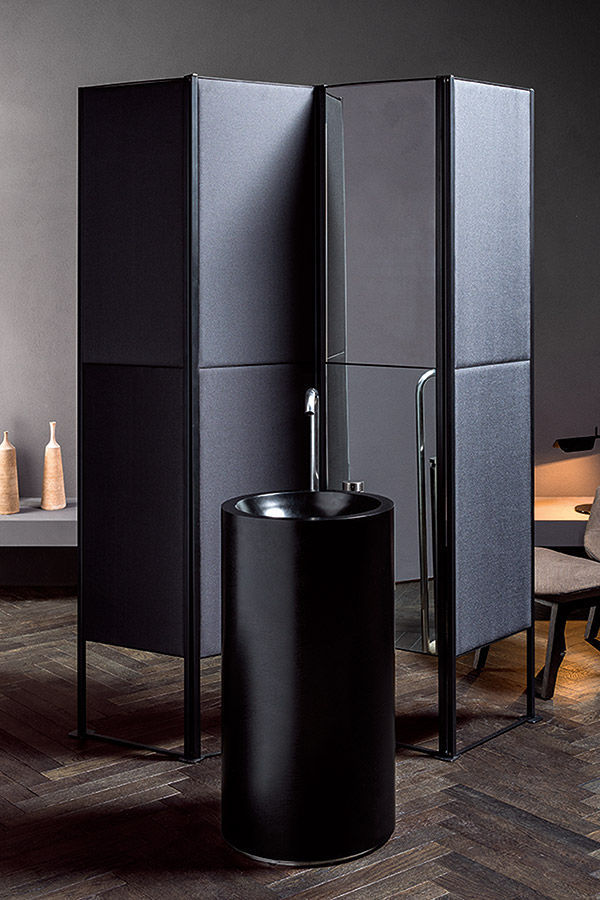 Freistehendes Waschbecken - TOWER: CUP - MAKRO - rund / aus Corian