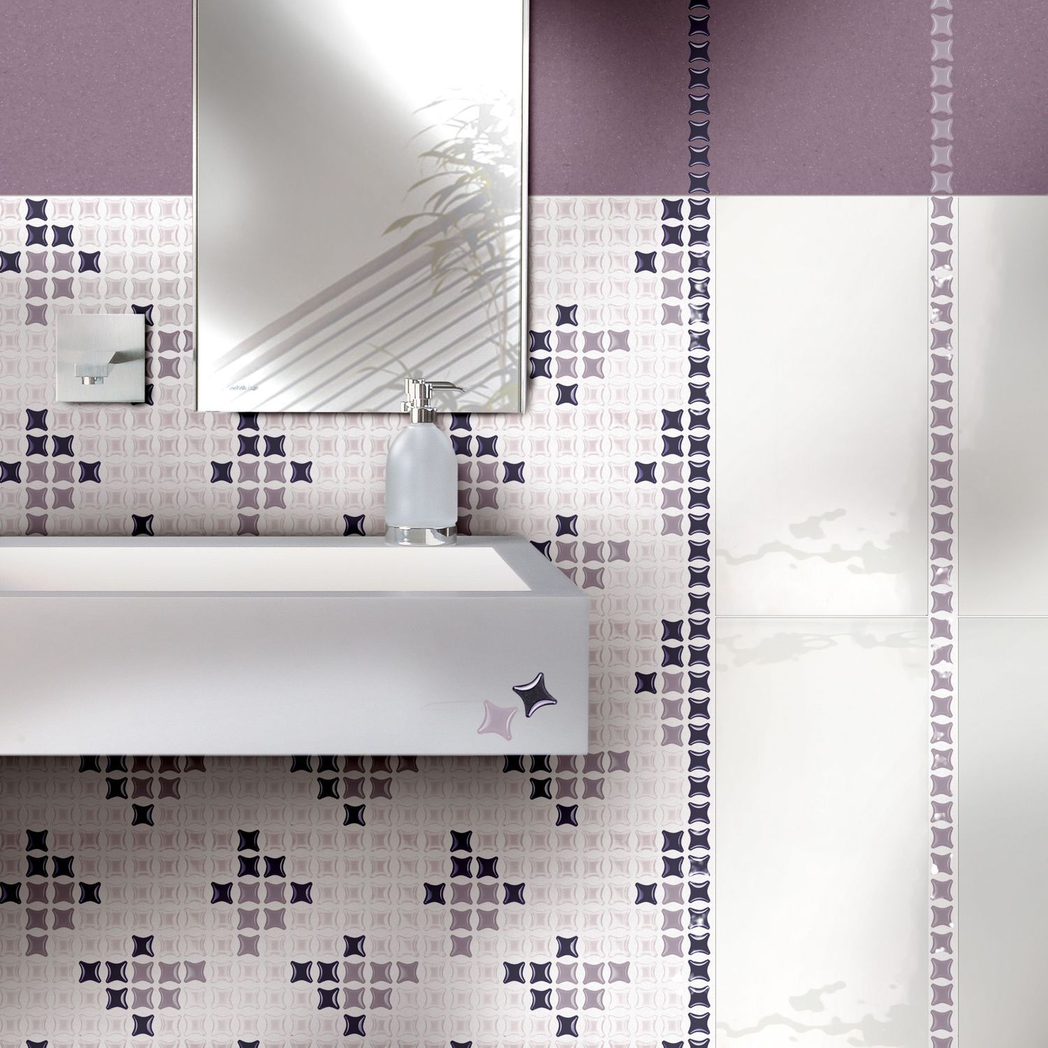 Badezimmer-Mosaikfliese - ARCHITECTURAE : QUADRA - VETROVIVO - Wand