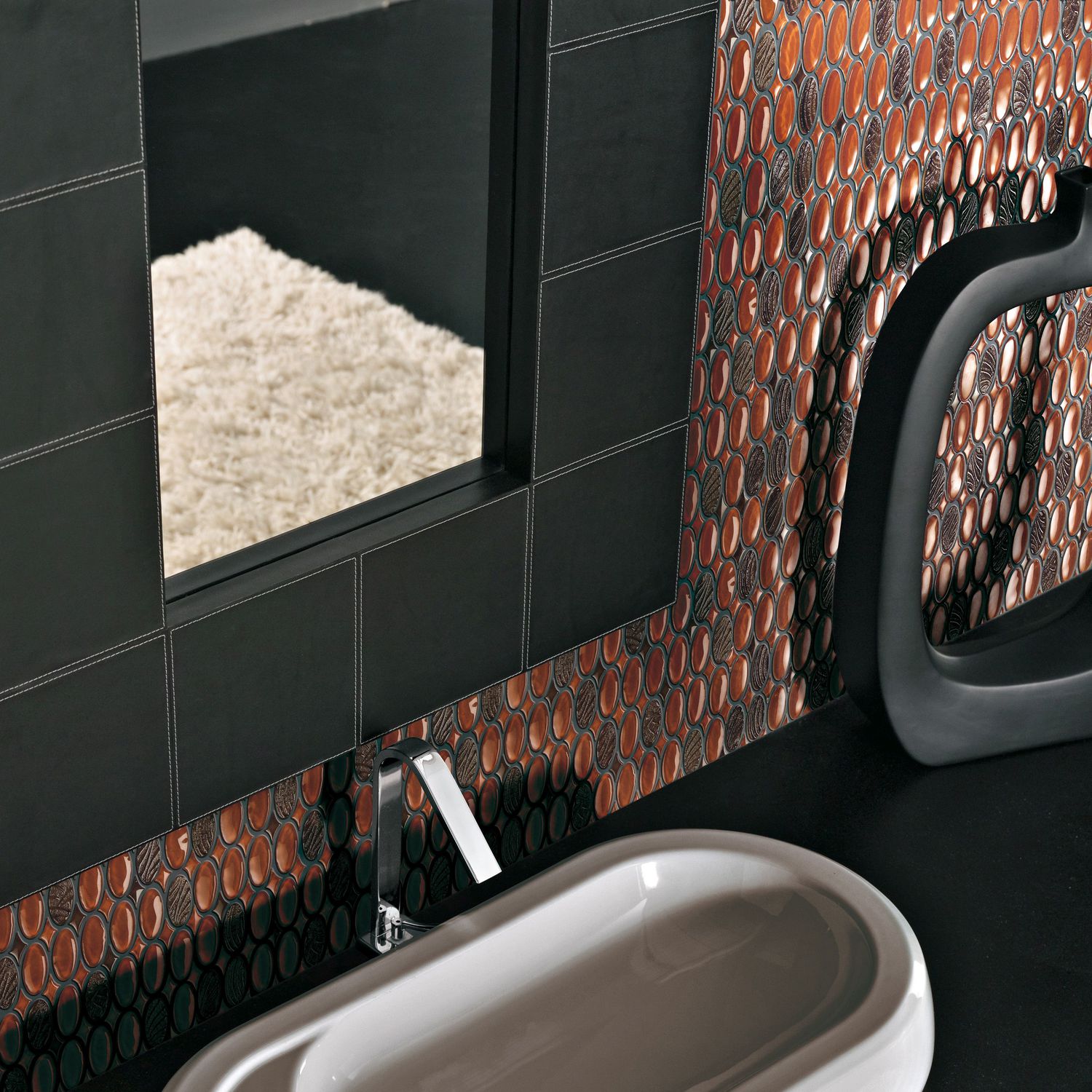 Badezimmer-Mosaikfliese - SCULPTURAE : ELLISSI - VETROVIVO - Wand