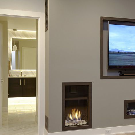 Gaskamin - CLEAR 40H70 - Ortal USA - modern / offene Feuerstelle / Einbau