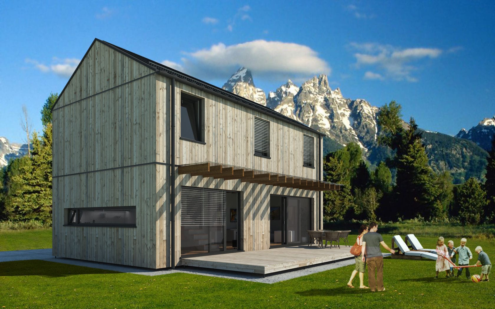 Fertigbauhaus EK 035 ekokoncept, wooden prefabricated buildings, d