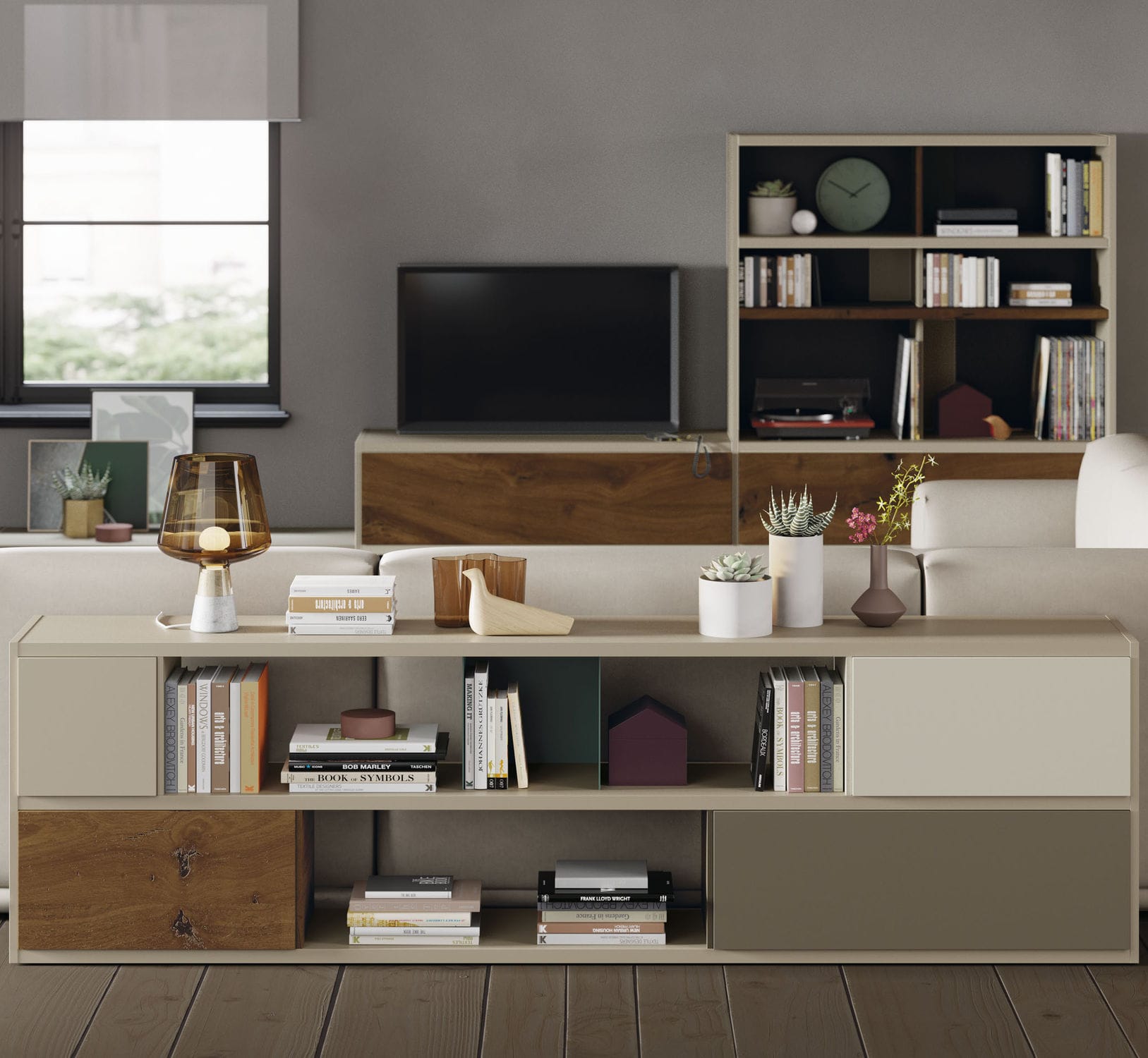 ModulBücherregal EST117 VIVE MUEBLES VERGE S.L. niedrig