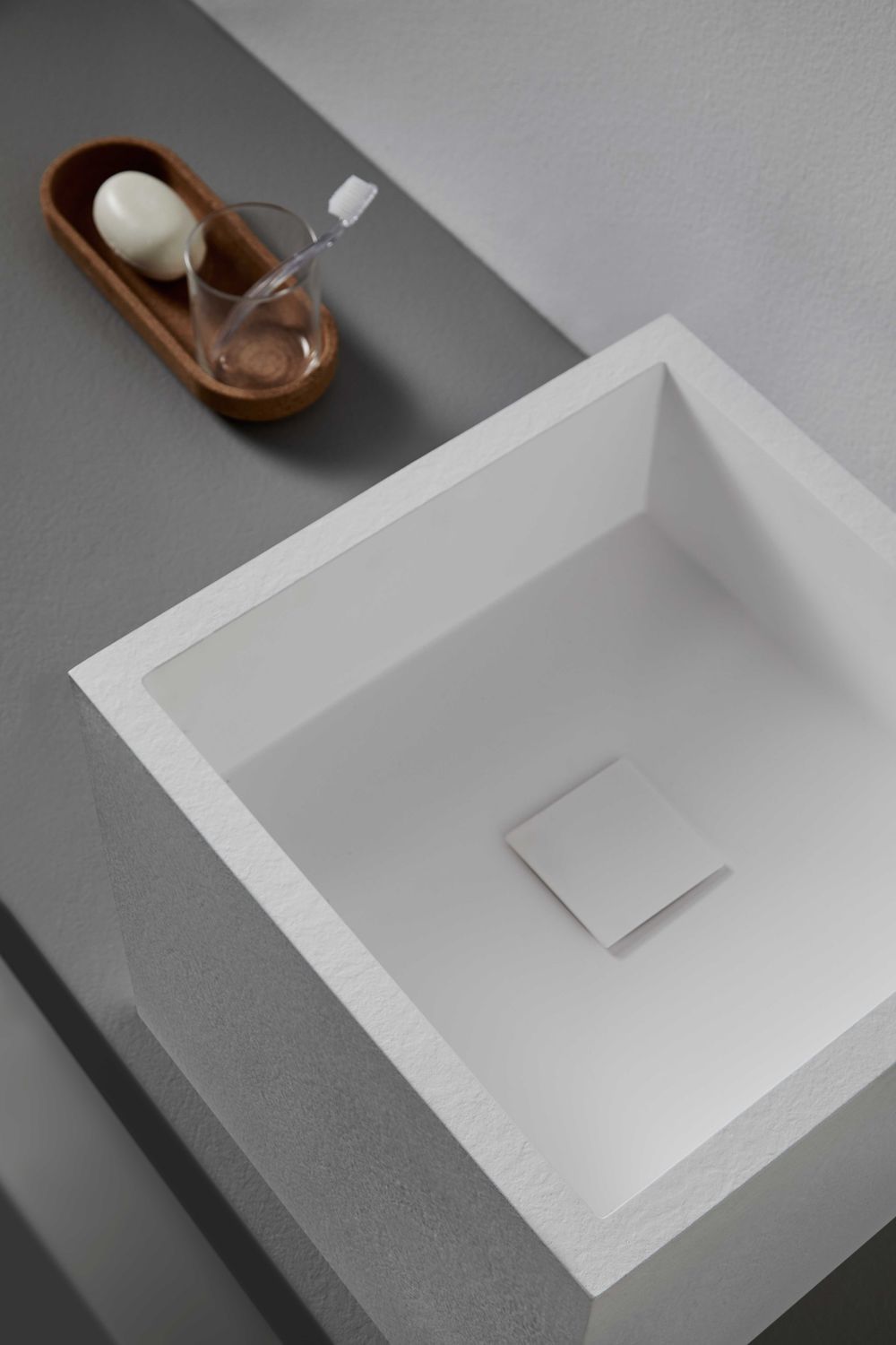 Aufsatzwaschbecken - Ares pizarra - RESIGRES - Harz / rechteckig / Art Deco