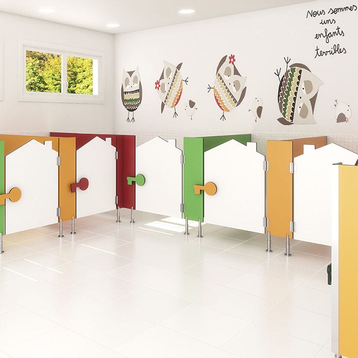 Sanitärkabine für Toilette / für Kindergarten - MAISONETTES - DINOR