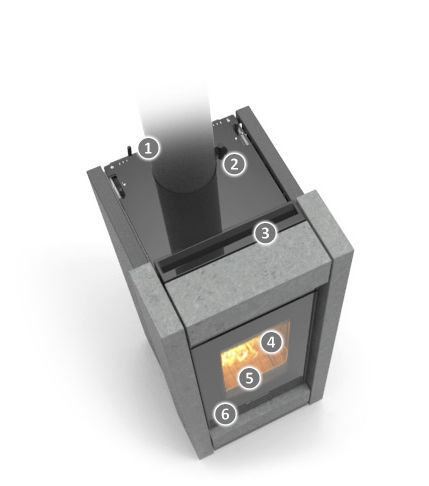 Holz-Kaminofen / Metall / Stein / modern - AROMY STONE - THERMOROSSI