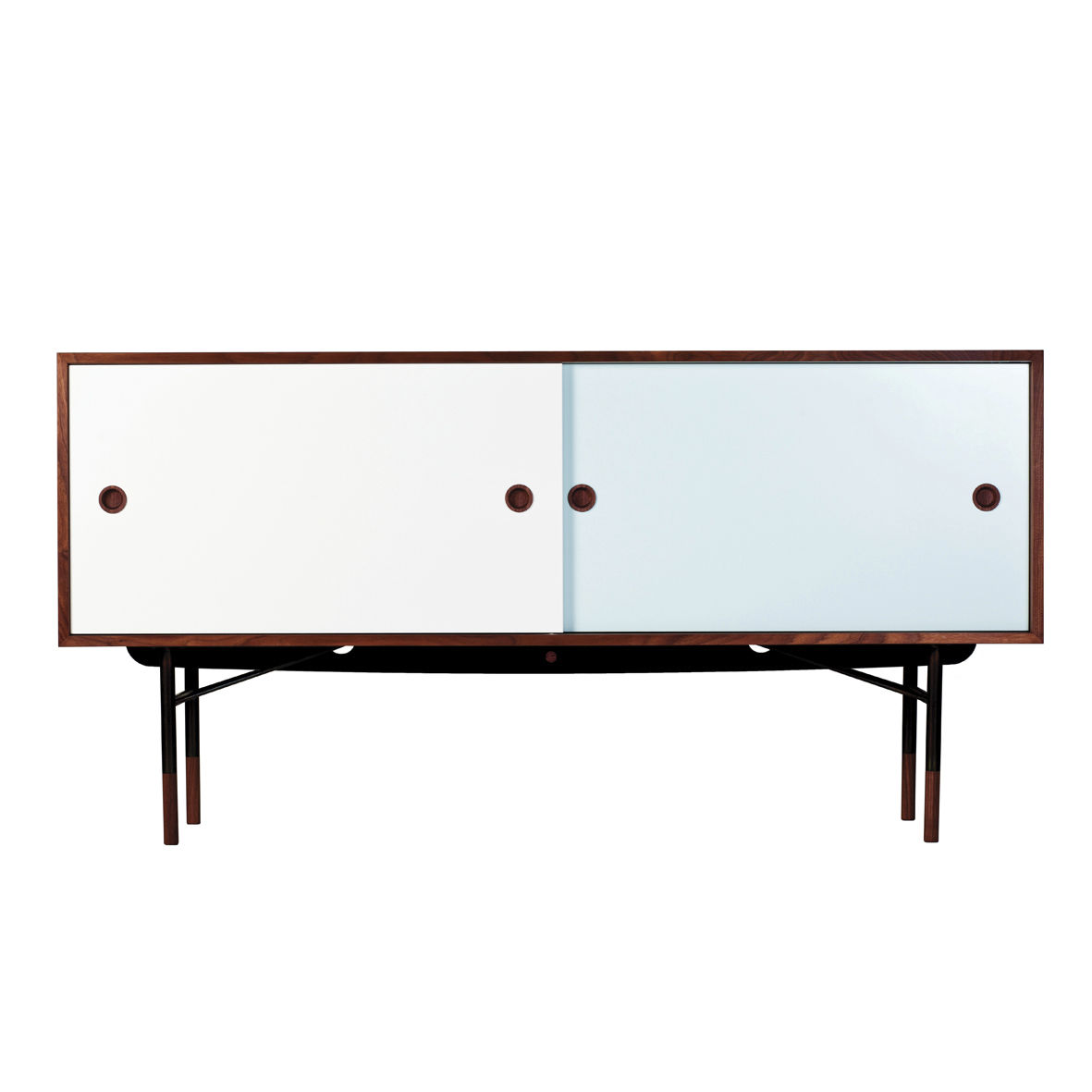 Sideboard / skandinavisches Design - House of Finn Juhl – Onecollection -  Eiche / Nussbaum / Stahl