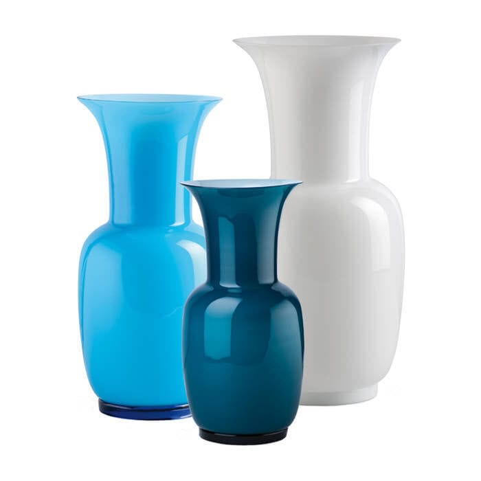 Moderne Vase OPALINO Venini geblasenes Glas / weiß