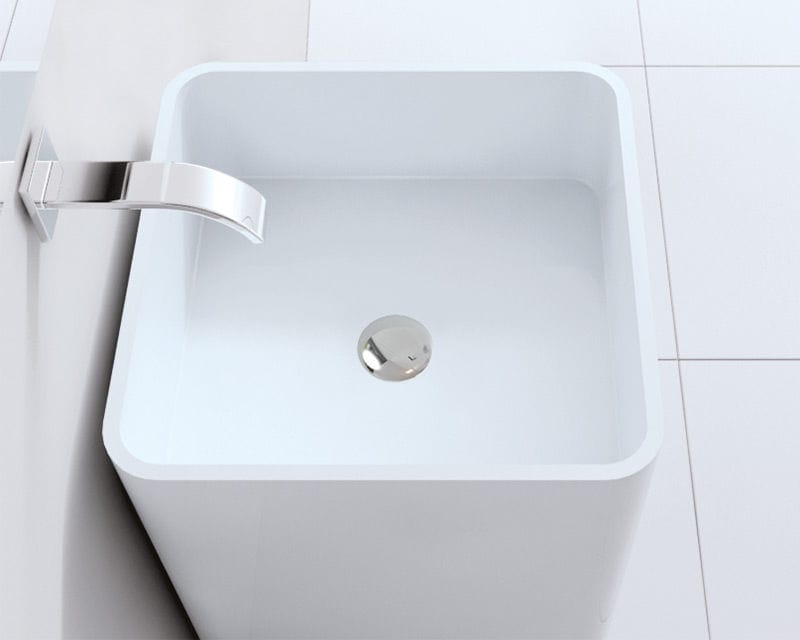 Freistehendes Waschbecken / quadratisch / aus Mineralguss / modern - SB