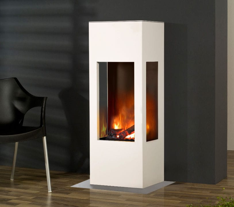Elektrischer Kaminofen - PRISM - muenkel design - 3 Sichtseiten