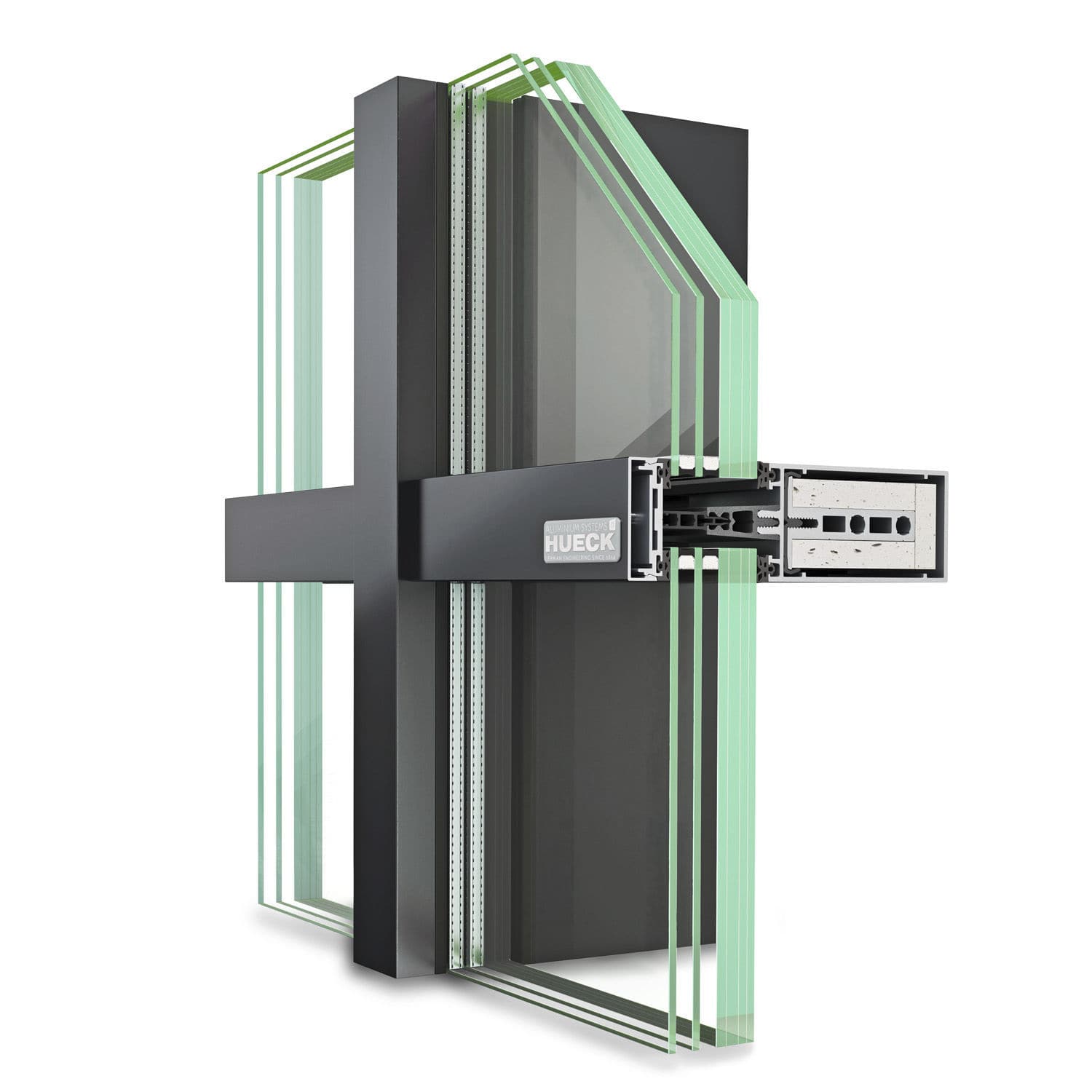 Vorhangfassade / freitragende Struktur - TRIGON 50 FP30 - Hueck System