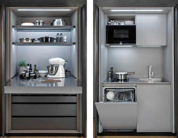 Moderner Lagerschrank für Küchen - CABINET - Euromobil spa - Aluminium