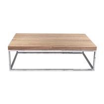 Moderner Couchtisch / Holz / verchromtes...