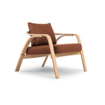 Moderner Besuchersessel / Stoff / Holz /...