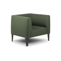 Moderner Sessel / Stoff / braun / grün