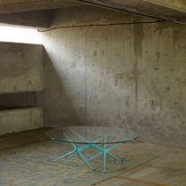 Moderner Couchtisch / Glas / Aluminium /...