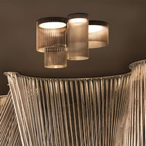 Moderne Deckenleuchte / rund / Glas / Metall
