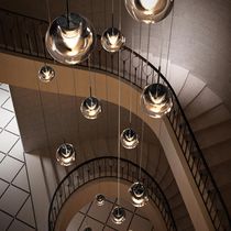 Hängelampe / Aluminiumguss / Glas / modern