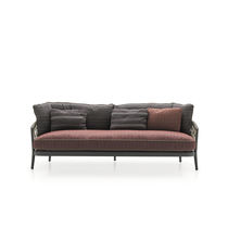 Modernes Sofa / Stoff / grau