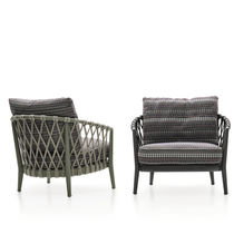 Moderner Sessel / Stoff / Aluminiumguss...