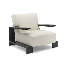 Moderner Sessel / Stoff / Nussbaum / Ebenholz