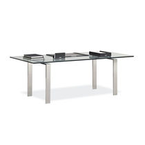 Moderner Schreibtisch / Edelstahl / Hartglas
