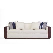 Modernes Sofa / weiß / Stoff / Holz