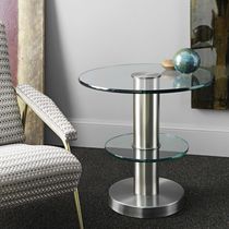 Moderner Beistelltisch / Glas / Metall /...