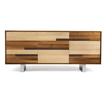 Modernes Sideboard / Holz / Metall / braun