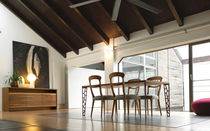 Moderner Tisch / Metall / aus Nussbaum /...
