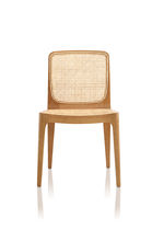 Moderner Stuhl / Polster / Holz / braun