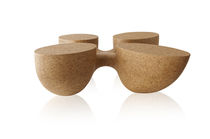 Moderner Couchtisch / Massivholz / rund...