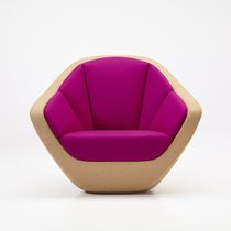 Moderner Sessel / Stoff / violett / mit...