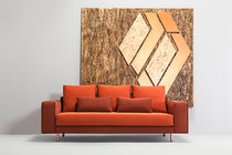 Modernes Sofa / rot / Stoff / 3 Plätze