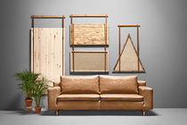 Modernes Sofa / braun / Leder / 2 Plätze