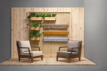 Moderner Sessel / Stoff / Buche
