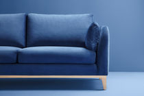 Modernes Sofa / blau / Stoff / 2 Plätze