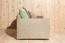 Modernes Sofa / beige / Stoff / 3 Plätze