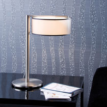 Tischlampe / modern / Nickel / Seide