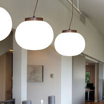 Hängelampe / modern / Nickel / Opalglas