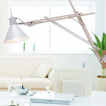 Moderne Wandleuchte / Metall / Holz / fluoreszierend