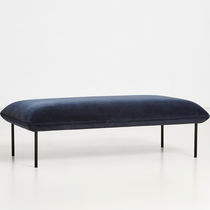 Moderne Polsterbank / Stoff / blau