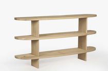 Moderner Konsolentisch / aus Eiche / oval