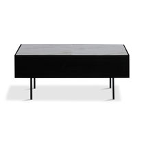 Moderner Tisch / Stahl / Marmor / rechteckig